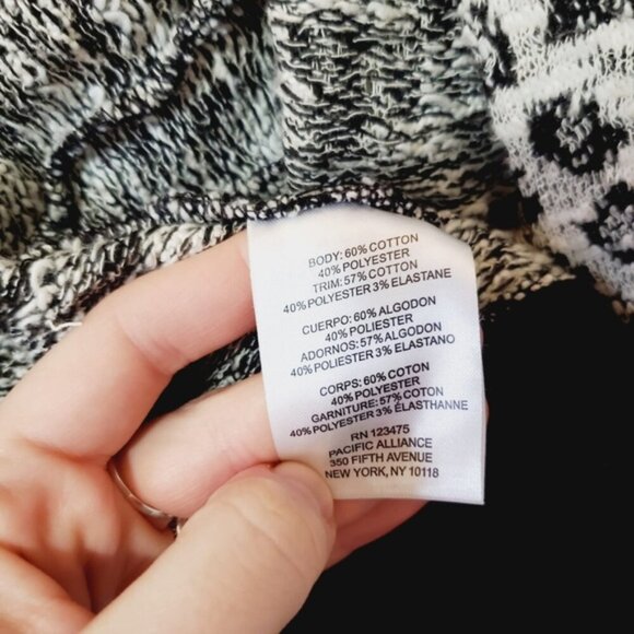 Jones New York Black and White Leopard Print Cardigan - Picture 6 of 7